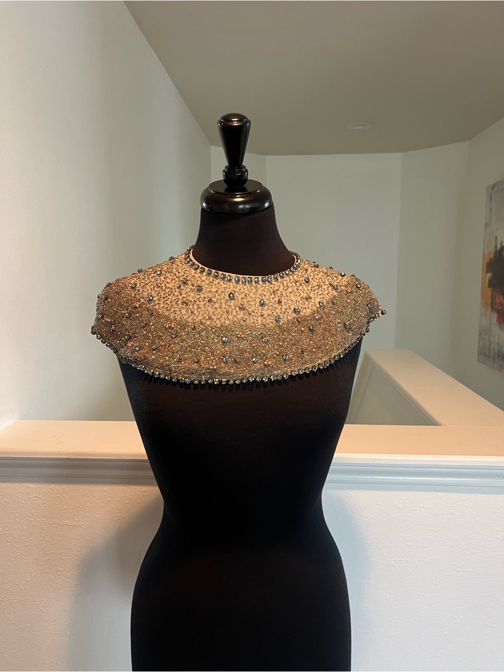 7 For All Mankind Beaded Embellished Gold Collar Scarf